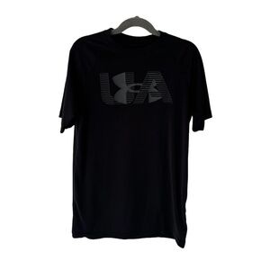 Under Armour Black Short-Sleeve Shirt with UA Logo Boys Size Youth Large